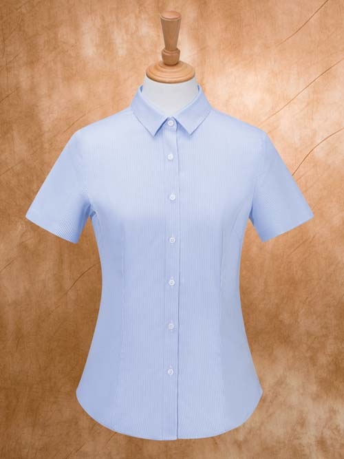 MTV-263蓝条女短袖衬衫