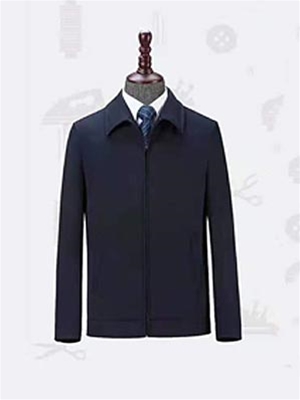 HJ2079藏青色平纹 男士夹克 大衣 聚酯纤维外套
